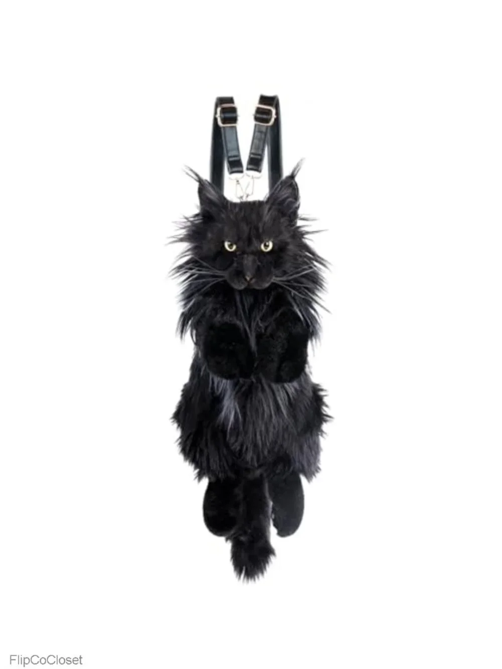 Handmade Realistic Cat Plush Backpack Polyester Soft Stuffed Animal Bag